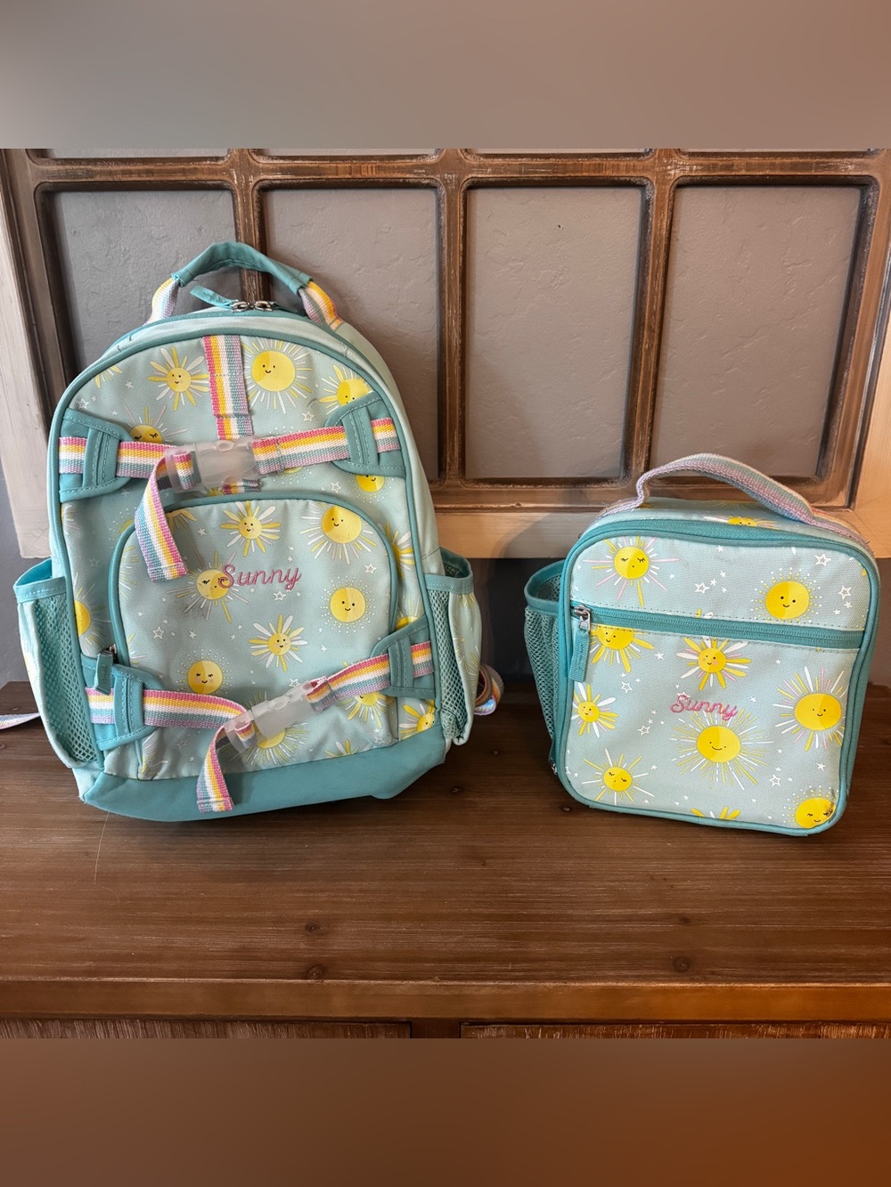 Pottery Barn Kids Mackenzie Sunshine Glow in the Dark Backpack + Lunch Box Set